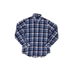 RALPH LAUREN Performance Flannel Shirt Men's S Blue Plaid Classic Fit Button Up